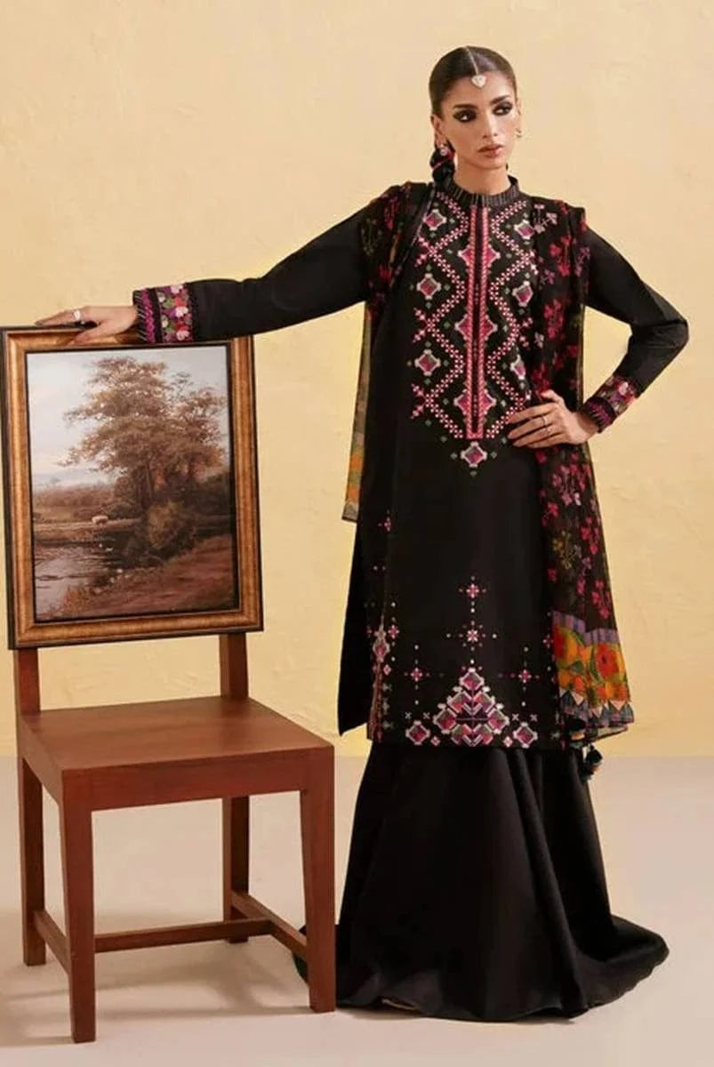 Sapphire D-69 Dhanak Embroidered 3Pc Wt