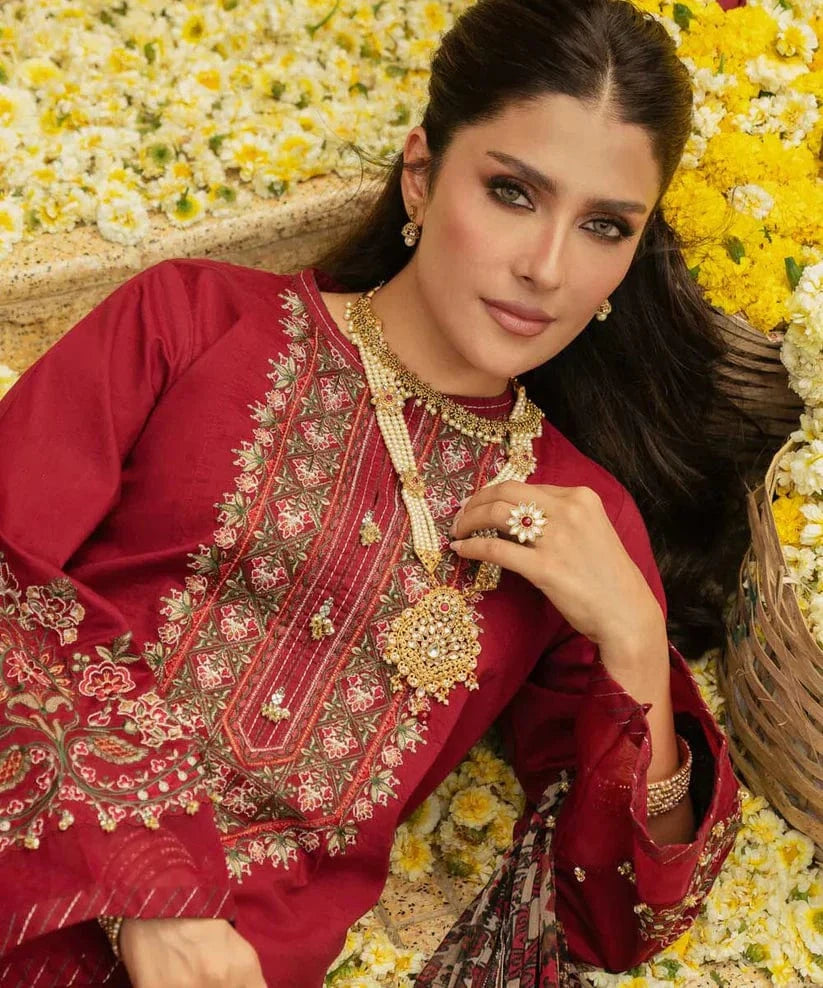 Sapphire D-68 Dhanak Embroidered 3Pc Wt