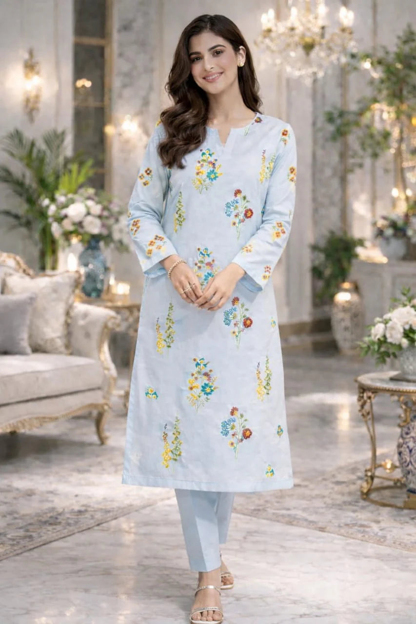 Izel D-312 Lawn Embroidered 2Pc