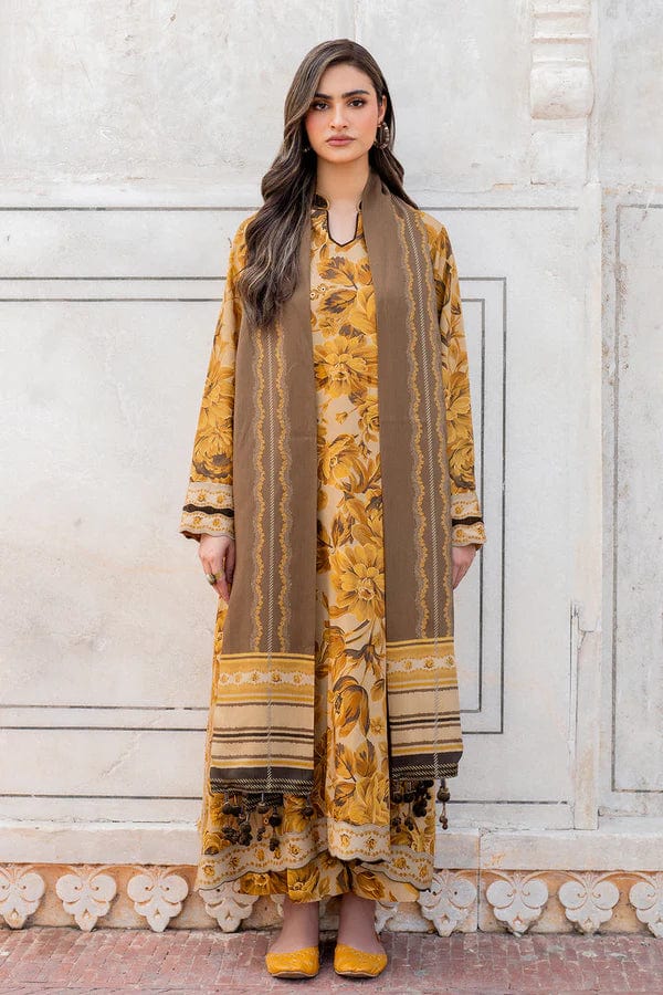 Baroque Mustard D-792 Printed Lawn 3pc