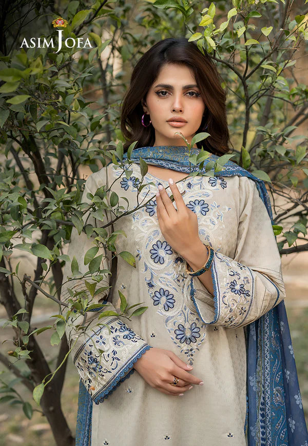 Asim Jofa AJ-142 Embroidered Lawn 3pc