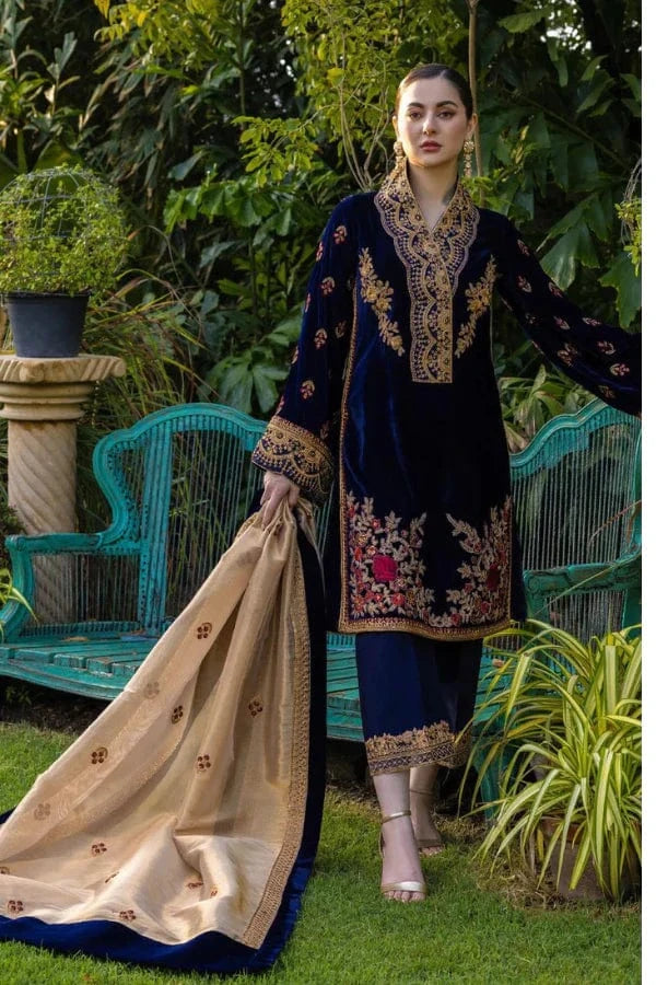 Zainab Chottani ZC-737 Velvet Embroidered 3pc