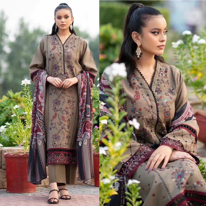 Bin Ilyas BI-01 Embroidered Dhanak 3pc