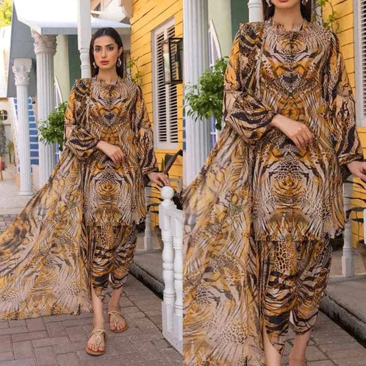 D-500 Khaddar Printed 3pc Wt