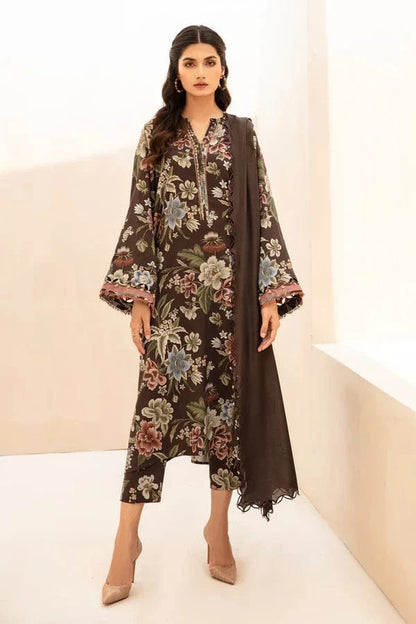 Sapphire D-802 Brown Khaddar Printed 3pc