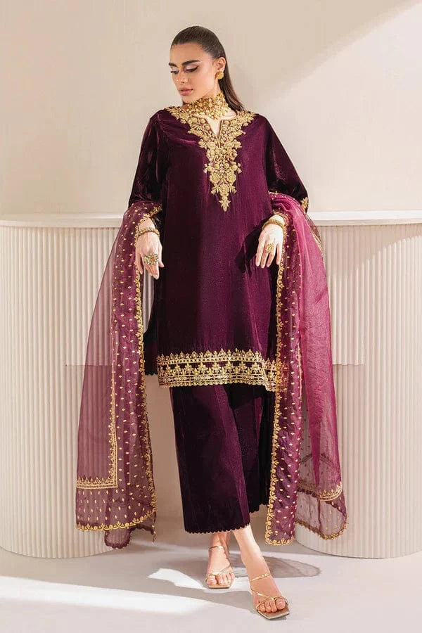 Baroque BQR-979 Velvet Embroidered 3pc