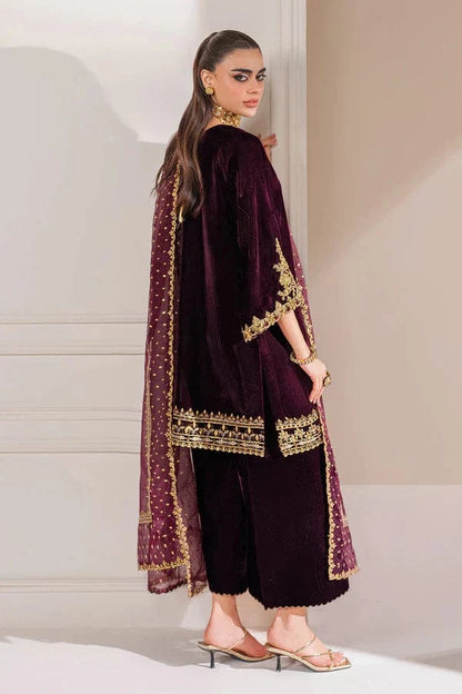 Baroque BQR-979 Velvet Embroidered 3pc
