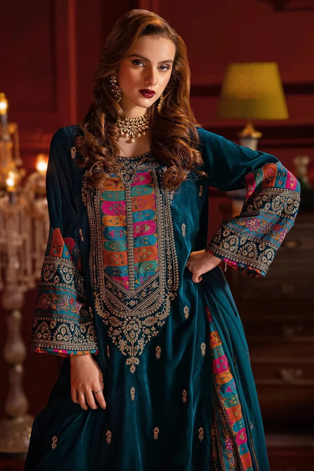 Charizma CH-746 Velvet Embroidered 3pc