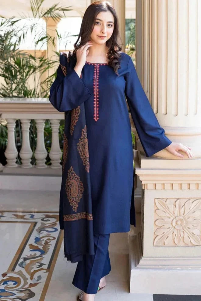 Sapphire D-200 Embroidered Dhanak 3pc