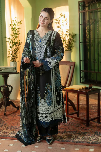 Qalamkaar QL-80 Chikenkari Embroidered Dhanak 3pc