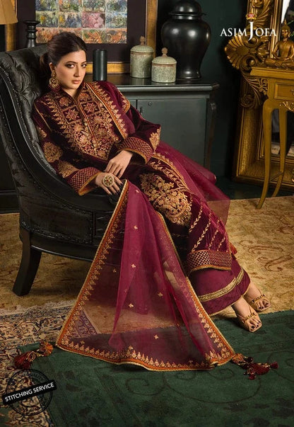Asim Jofa AJ-738 Velvet Embroidered 3pc