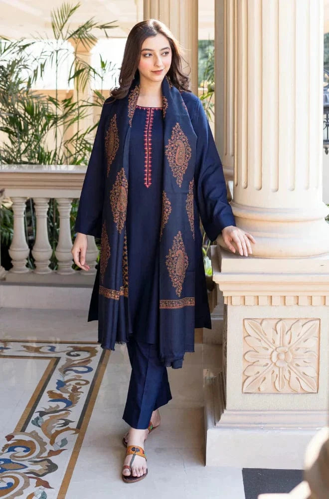 Sapphire D-200 Embroidered Dhanak 3pc
