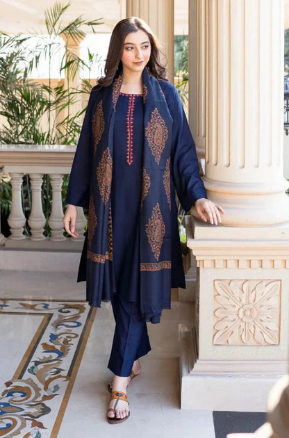 Sapphire D-200 Embroidered Dhanak 3pc