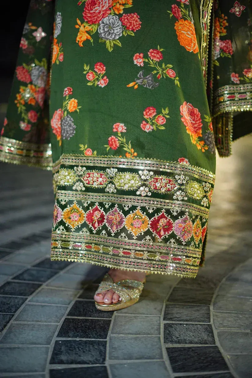 Silk-1001 Mongia Airjet Shamoz Silk Embroidered 3pc