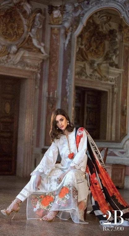 Sapphire SS-100 Embroidered lawn 3pc