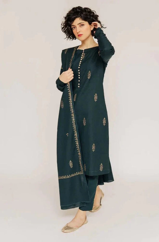 Sapphire J-0758 Dhanak Embroidered 3pc Wt