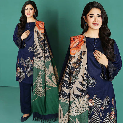 D-539 Embroidered Dhanak 3pc Wt