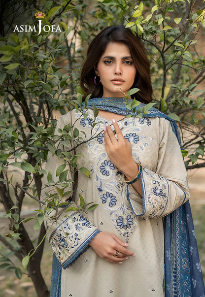 Asim Jofa AJ-142 Embroidered Lawn 3pc