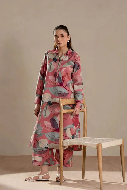 D-730 Printed Silk 2pc Wt