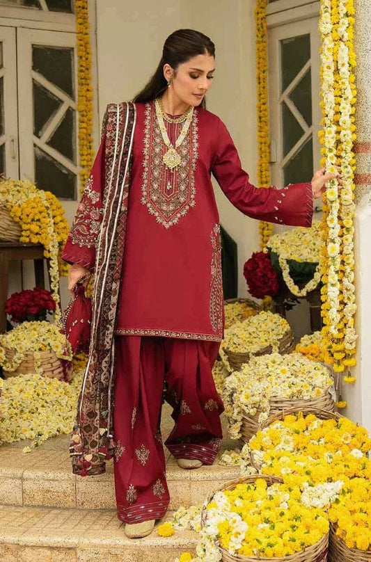 Sapphire D-68 Dhanak Embroidered 3Pc Wt