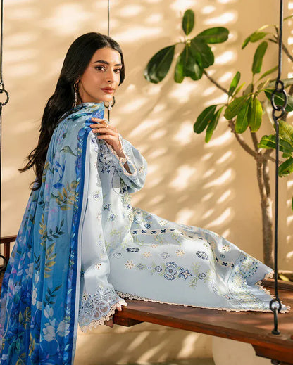 Qalamkaar QL-1049 Chikenkari Embroidered Dhanak 3pc