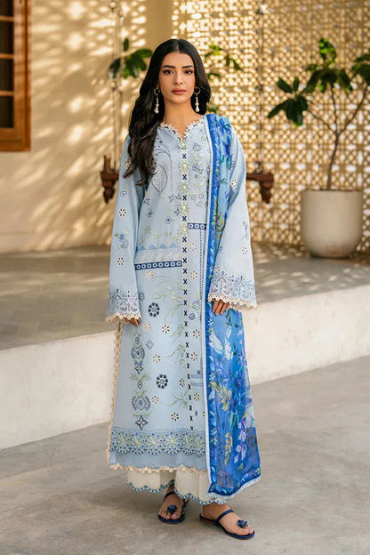 Qalamkaar QL-1049 Chikenkari Embroidered Dhanak 3pc