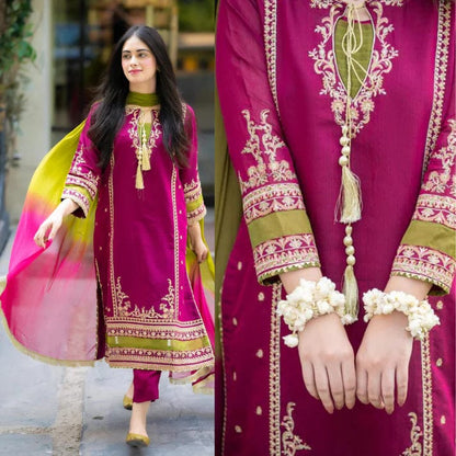 Omal By Komal OC-01 Embroidered Lawn 3pc