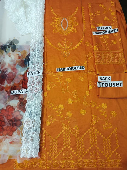 CS-02 Lawn Embroidered 3pc